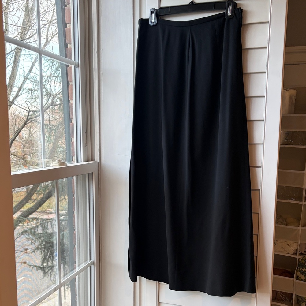 VTG Breeches Elegant Black A-Line Maxi Skirt Sz10 (Mod8) Scandi Minimalist